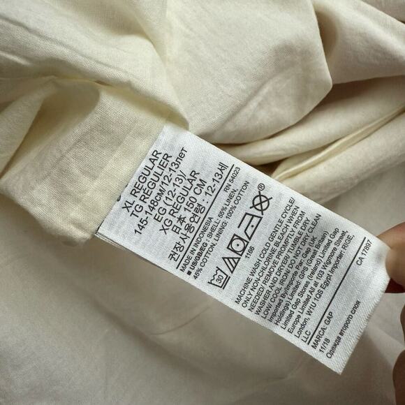 GAP Kids Pastel Gingham Sleeveless Linen Blend Summer Cottagecore Dress XL - Picture 3 of 6